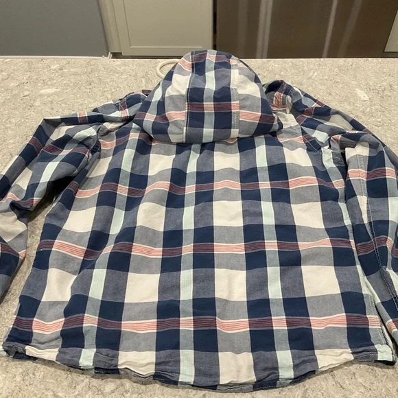 Hollister Multicolor Plaid Button up Hoodie—XL - Picture 6 of 6